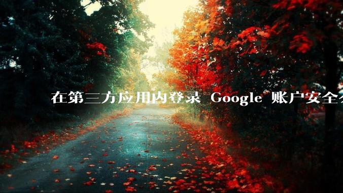 在第三方应用内登录 Google 账户安全么？